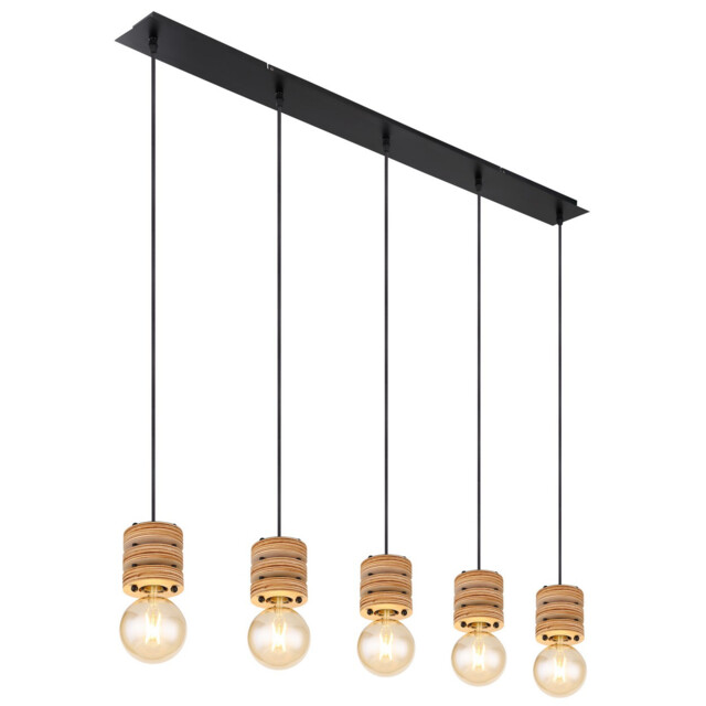 Angeline Bar Pendant Ceiling Light Matt Black 5x E27 - image 1
