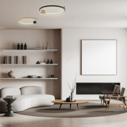 Viora 84cm Integrated Led Semi Flush Ceiling Light Gold Matt-Black Matt Ring LED 3000K Dimmable - thumbnail 2