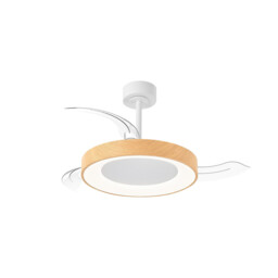 Niseko Fan S 40cm 45W LED Dimmable Ceiling Light With 25W DC Fan, 2700-5000K Remote Control, 5000lm, Wood