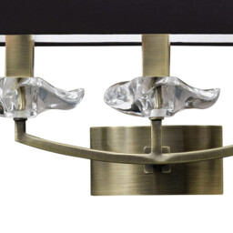 Akira Wall Lamp Switched 3 Light E14, Antique Brass With Black Shade - thumbnail 3