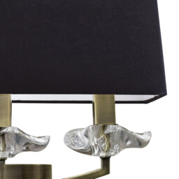 Akira Wall Lamp Switched 3 Light E14, Antique Brass With Black Shade - thumbnail 5