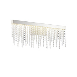 Bano Large Dimmable Wall Light 12W LED, 4000K, 1460lm, Polished Chrome / Crystal Chain, 3yrs Warranty