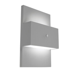 Geneve Outdoor 1 Light Wall Light with PIR Aluminium, E27 - thumbnail 1