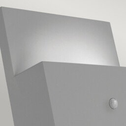 Geneve Outdoor 1 Light Wall Light with PIR Aluminium, E27 - thumbnail 2