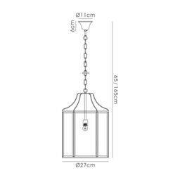 Payton Hexagonal Ceiling Pendant Lantern E27 Polished Chrome, Clear Glass - thumbnail 3