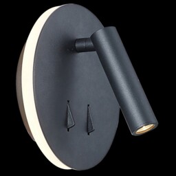 Cayman Wall + Reading Light, 6W + 3W LED, 3000K, 620lm Total, Individually Switched, Sand Black - thumbnail 3