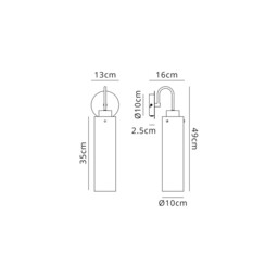 Ghent Slim Single Switched Wall Lamp, 1x, E27, Mocha, Amber Glass - thumbnail 2
