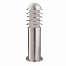 Louvre 1 Light Outdoor Bollard Light Stainless Steel IP44, E27 - thumbnail 2