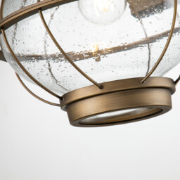 Kichler Bridgepoint Outdoor Wall Lantern Natural Brass, IP44 - thumbnail 5