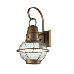Kichler Bridgepoint Outdoor Wall Lantern Natural Brass, IP44 - thumbnail 2