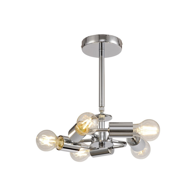 Baymont 28cm Polished Chrome 5 Light E27 Universal Semi Flush Fixture, Suitable For A Vast Selection Of Shades - image 1
