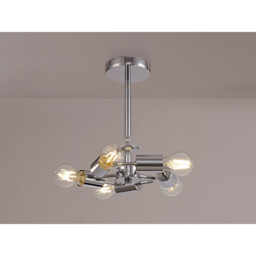 Baymont 28cm Polished Chrome 5 Light E27 Universal Semi Flush Fixture, Suitable For A Vast Selection Of Shades - thumbnail 2