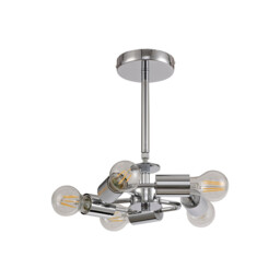 Baymont 28cm Polished Chrome 5 Light E27 Universal Semi Flush Fixture, Suitable For A Vast Selection Of Shades - thumbnail 5