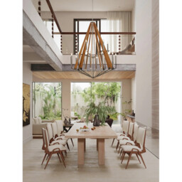 Hilton Decagonal Pendant 10 Light E14 Satin Black/Dark Grey Wood, (ITEM REQUIRES CONSTRUCTION/CONNECTION) - thumbnail 5