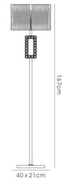 Florence Rectangle Floor Lamp with Soft Bronze Shade 1 Light Antique Brass, Crystal - thumbnail 3