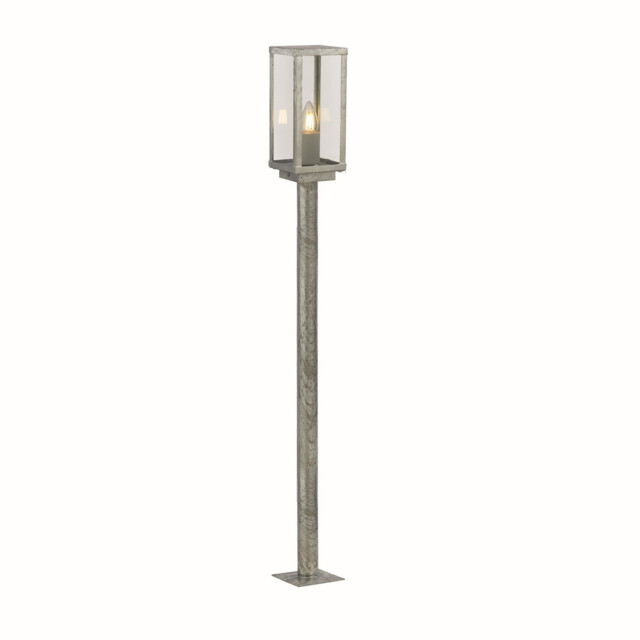 Box II 900mm Outdoor Post, Silver & Clear Glass, IP44 - image 1