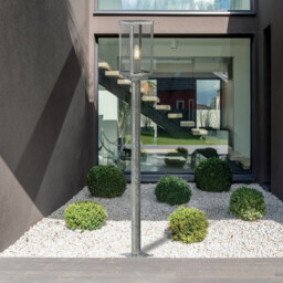 Box II 900mm Outdoor Post, Silver & Clear Glass, IP44 - thumbnail 2