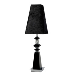 (DH) Galata Table Lamp E27 Black Suede Shade Black/Crystal, NOT LED/CFL Compatible - thumbnail 1