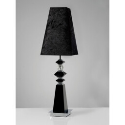 (DH) Galata Table Lamp E27 Black Suede Shade Black/Crystal, NOT LED/CFL Compatible - thumbnail 2