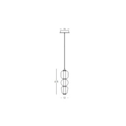 Eluna Slim Pendant Ceiling Light Black Matt-Smoked Glass LED 3000K - thumbnail 2