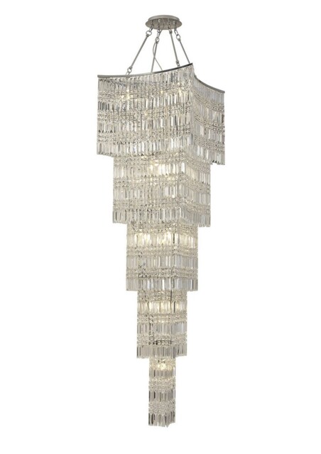 Gianni Tall Ceiling Pendant Chandelier 15 Light Polished Chrome, Crystal - image 1