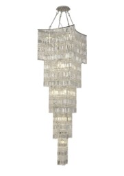 Gianni Tall Ceiling Pendant Chandelier 15 Light Polished Chrome, Crystal - thumbnail 1