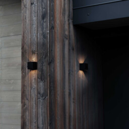 Atom 2 Light Integrated LED Outdoor Up Down Wall Lamp Black 1050Lm 3000K IP54 - thumbnail 2