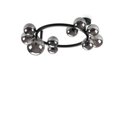 Perlage 10 Light Globe Ceiling Light Black, Smokey Grey Shade - thumbnail 1