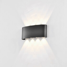 Arcs Wall Lamp, 8W LED, 3000K, 830lm, IP54, Anthracite, 3yrs Warranty - thumbnail 2