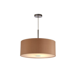 Baymont Polished Chrome E27 Single Pendant With 50cm x 20cm Dual Faux Silk Shade, Antique Gold/Ruby - thumbnail 5