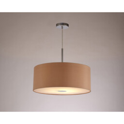 Baymont Polished Chrome E27 Single Pendant With 50cm x 20cm Dual Faux Silk Shade, Antique Gold/Ruby - thumbnail 2