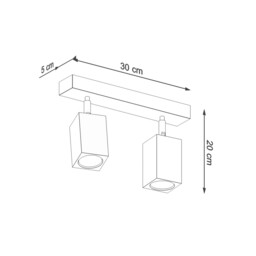 Keke Oak Square Twin Ceiling Spotlight Wood, 2x GU10 - thumbnail 5