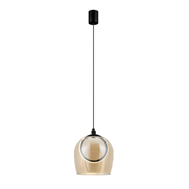 Eclipsea Dome Pendant Ceiling Light Gold Matt-Champagne Glass LED 3000K - image 1