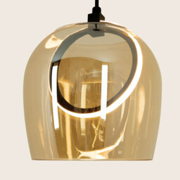 Eclipsea Dome Pendant Ceiling Light Gold Matt-Champagne Glass LED 3000K - thumbnail 5