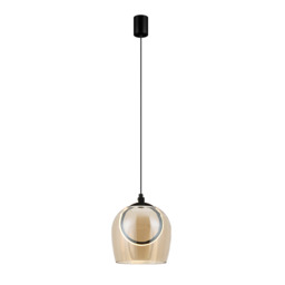 Eclipsea Dome Pendant Ceiling Light Gold Matt-Champagne Glass LED 3000K - thumbnail 1