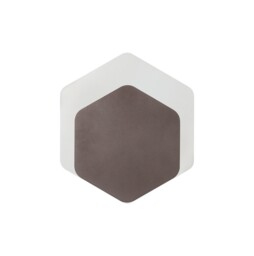 Altona Magnetic Base Wall Lamp, 12W LED 3000K 498lm, 15, 19cm Vertical Hexagonal Bottom Offset, Coffee, Acrylic Frosted Diffuser - thumbnail 3