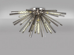 Hornby 8 Light E27, Semi Flush Polished Nickel , Smoke Glass - thumbnail 3