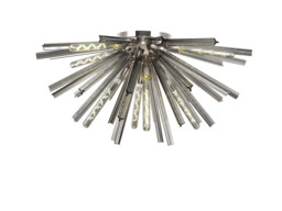 Hornby 8 Light E27, Semi Flush Polished Nickel , Smoke Glass