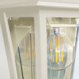 Deco Lane 1 Light Half Outdoor Wall Lantern Cream IP44 - thumbnail 3
