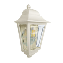 Deco Lane 1 Light Half Outdoor Wall Lantern Cream IP44