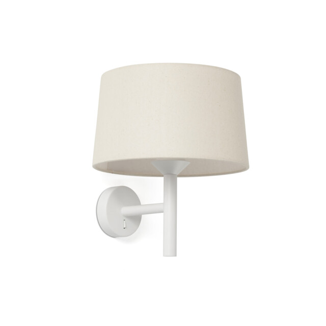 Windsor Wall Lamp with Shade Matt White, Linen 1x E27