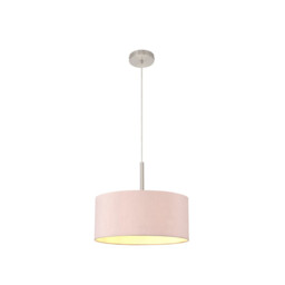 Baymont Satin Nickel E27 Single Pendant With 40cm x 18cm Dual Faux Silk Shade, Taupe/Halo Gold - thumbnail 5
