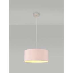 Baymont Satin Nickel E27 Single Pendant With 40cm x 18cm Dual Faux Silk Shade, Taupe/Halo Gold - thumbnail 2