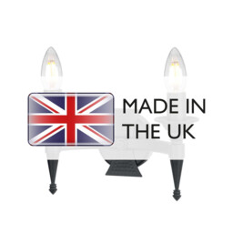 Saxon 2 Light Indoor Candle Wall Light Black, E14 - thumbnail 5