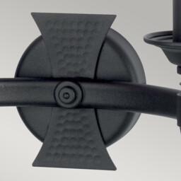 Saxon 2 Light Indoor Candle Wall Light Black, E14 - thumbnail 3