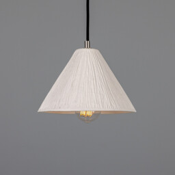 Tilia Ceramic Dome Pendant, Matte White, Antique Silver