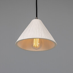 Tilia Ceramic Dome Pendant, Matte White, Antique Silver - thumbnail 2