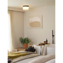 Aquina Bathroom 36cm Ceiling Light Matt Black with Glass Shade - thumbnail 5