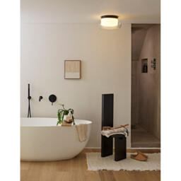 Aquina Bathroom 36cm Ceiling Light Matt Black with Glass Shade - thumbnail 3