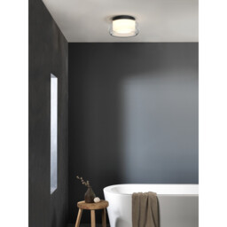 Aquina Bathroom 36cm Ceiling Light Matt Black with Glass Shade - thumbnail 2